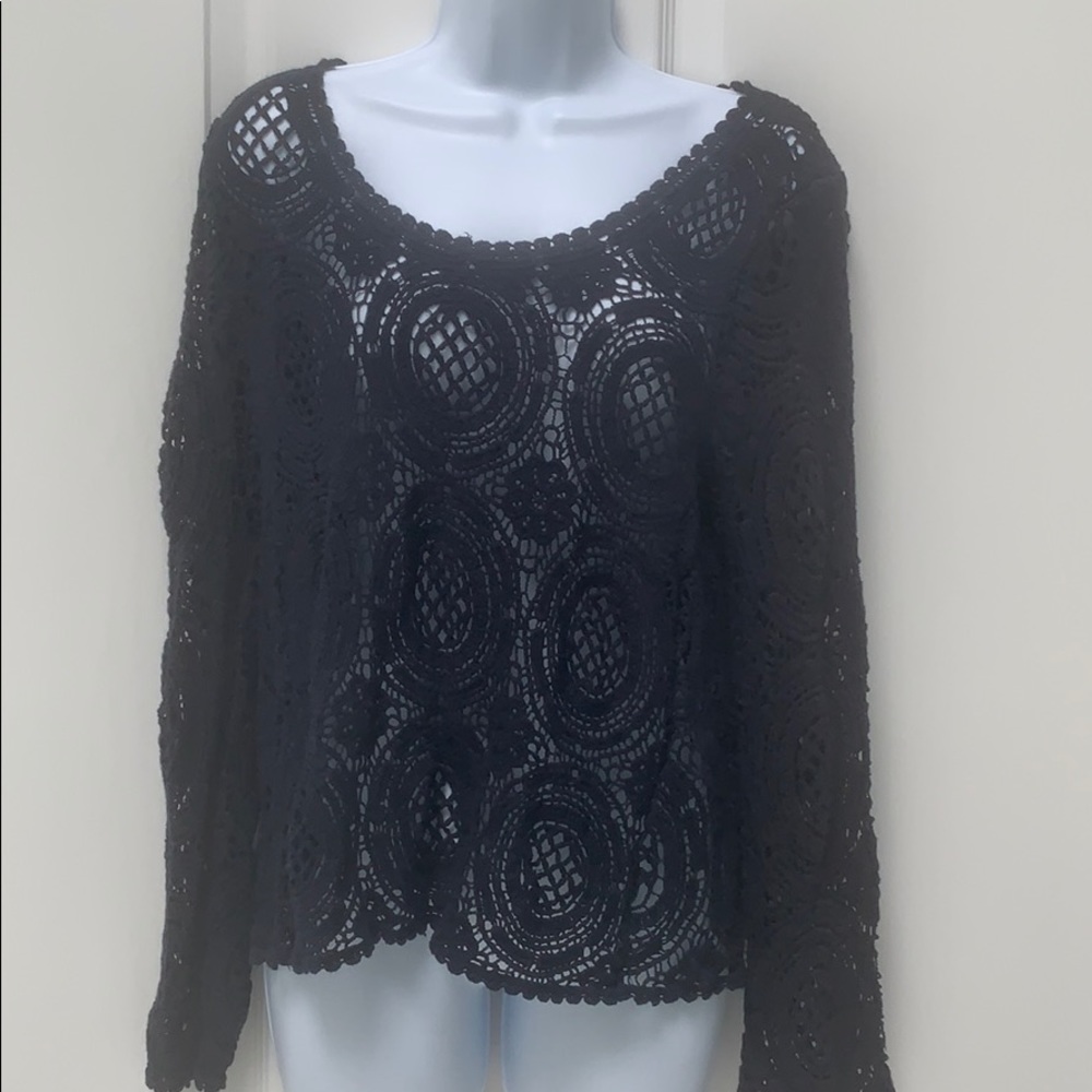 Sheer dark navy shirt